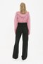 Unfading Black Lycra Super High Waist Loose Jean Palazzo Trousers. (SUPER HIGH.) Wide Leg. - 5