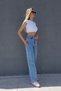 -Ice Snow Lycra Super High Waist Loose Jeans Palazzo Trousers. (Super High) Wide Leg - 3