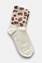 4 Pairs of Women's Leopard Patterned Cotton College Socks - 7