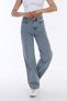 Luizana Lycra 90's Women's Blue Super High Waist Loose Leg Denim Jeans Palazzo Pants - 4
