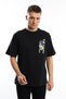 Men's Oversize Fit Future Printed Basic T-shirt Black - 2