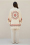 Women’s 100% Cotton Hand Printed Boho Kimono with Belt – Made in Turkey - 3