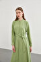 Hakim Collar Belted Long Green Dress 0400 - 2