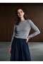 Gray Knitwear Crop Sweater