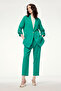 Sleeve Detailed Jacket Trousers Green Suit 1144 - 2
