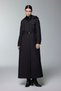 Hooded Overcoat with Zipper and Belt Detail Black 13993