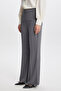 Yüksel High Waist Wide Leg Anthracite Trousers 0204 - 3