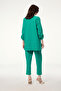 Sleeve Detailed Jacket Trousers Green Suit 1144 - 8