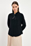 Bow Detailed Buttoned Shirt Black Shirt 0090