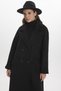 Double-Breasted Collar Pocket Detailed Cashmere Coat Black 13300 - 5