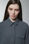 Anthracite Tunic with Pocket Cover Detail and Hidden Buttons 1427 - 2