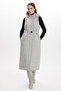 Hooded Pocket Detailed Gray Vest 0087