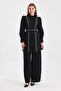 Black Double Black/Black Suit with Ribbon Embroidery Detail 1351