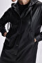 Hooded Pocket Detailed Long Jacket Black 0135 - 2