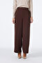 Wide Leg Fabric Brown Trousers P-0013