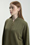 Stone Embellished Detailed Zippered Double Khaki Suit 1456 - 4