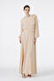 Chiffon Beige Dress with Stone Collar and Bow Detail 0288 - 3