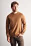 Brown Long Sleeve Crew Neck Plain Cotton Comfort Fit Sweatshirt 1013255150 - 3