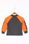 Girl's Relax Fit High Neck Raglan Sleeve Printed Sweatshirt - Color Blocked & 2 Yarns - 2