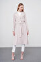 Double-Breasted Collar Belted Waist Giy Çık Beige 13490 - 4