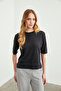 Gray Fabric Trousers with Bell Rubber Detail and Wide Legs P-0102 - 2