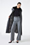 Fur Collar Leather Black Trench Coat 13822 - 6