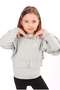Girl's Oversize Crew Neck Drop Shoulder Asymmetrical Sweatshirt - Ruffle Detail & 2 Strands