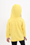 Girl's Oversized Hooded Drawstring Low Shoulder Embroidered Printed Slit Sweatshirt - 2 Yarns - 4