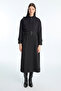 Hooded Belted Giy Çık Black 13528