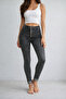 Women's Multi-Button High Waist Jean Pants - 7