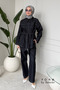 Comfortable Cut, Tie-Detail, Hijab-Friendly Women's Denim Suit 1165 – Form Series
