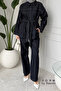Comfortable Cut, Tie-Detail, Hijab-Friendly Women's Denim Suit 1165 – Form Series - 3