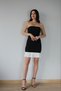 White Ruffle Detailed Strapless Neckline Mini Premium Dress