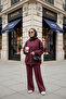 3 İplik Ş Fleece-Lined Bomber Double Hijab Set |   Cotton Comfortable Suit Burgundy - 3