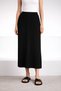 Black Midi Length Pleated Viscose Women's Knitwear Skirt