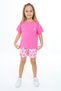 Girl's 2-Piece Set Printed Crew Neck T-Shirt & Elastic Waist Shorts
