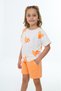 Girl's 2-Piece Set Printed Crew Neck T-Shirt & Pocket Shorts with Elastic Waist - 3