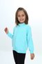Girl's Mock Neck Zippered Pockets Raglan Sleeve Knitted Cardigan - 2 Yarns - 2
