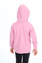 Girl's Hooded Zippered Pockets Off Shoulder Embroidery Printed Knitted Cardigan - 2 Yarn - 4