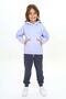 Girl's 2-Piece Set: Printed Hooded Sweatshirt with Pockets & Elastic Waist Jogger with Pockets - 2
