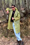 Unisex Water Windproof Foldable Hooded Snap Button Eva Green Raincoat - 5
