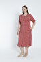 Women's Large Size Cotton Modal Fabric Patterned Summer Dress 7802 - 3