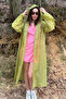 Unisex Water Windproof Foldable Hooded Snap Button Eva Green Raincoat - 2