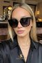 Selin Black Square Gold Detailed Ultra Light Uv400 Filtered Women's Sunglasses - 3