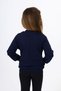 Girl's College Collar Zipper Pocket Half Off-Shoulder Embroidery Printed Knitted Cardigan - 2 Yarns - 6