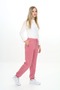 Girl's Embroidery Printed Waistband Ribbed Cuffs with Pockets Basic Jogger Sweatpants 3 Yarns Ribbed - 3