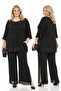 Plus Size Sleeve and Skirt Sequined Long Stylish and Evening Tunic Nd4021 - 4