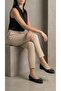 Women's Black Leather Buckle Bow Ballerinas 1.5cm Byndi̇mj02 - 3