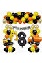 Construction Themed Birthday Balloon Set – Party Set with Construction Vehicles & Truck Figures