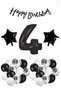 1 Year Old Black and White Birthday Balloon Set – Happy Birthday & Number Balloon